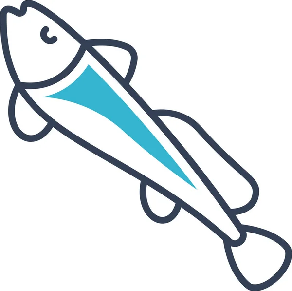Ikona Plamiaka Ryb Żywności Zarysie Stylu — Wektor stockowy