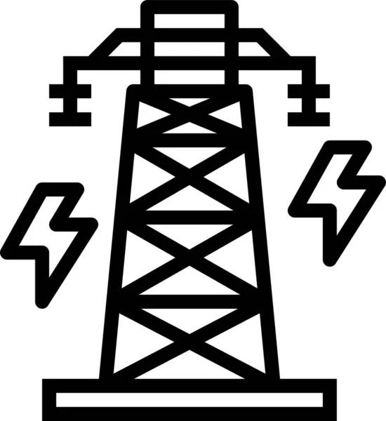 Icono Electrónica Eléctrica Eléctrica Estilo Contorno — Archivo Imágenes Vectoriales