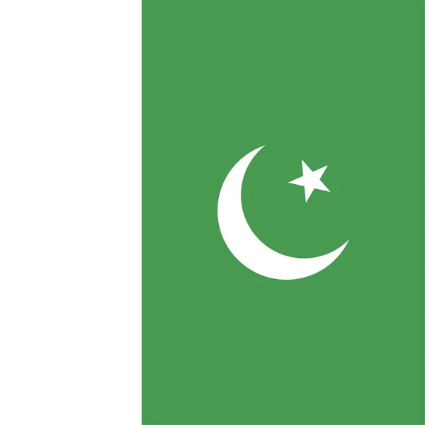 Land Flagga Pakistan Ikon Platt Stil — Stock vektor