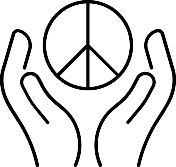 Protection Hippie Pacifism Icon — Stock Vector