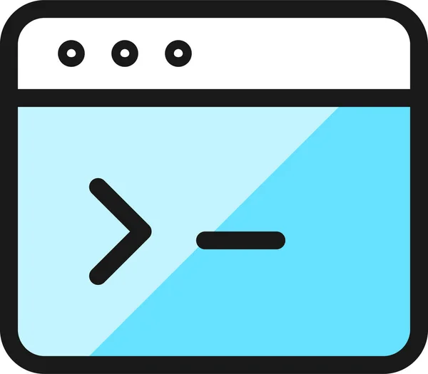 Icono Código Ventana Aplicación Estilo Contorno Lleno — Vector de stock