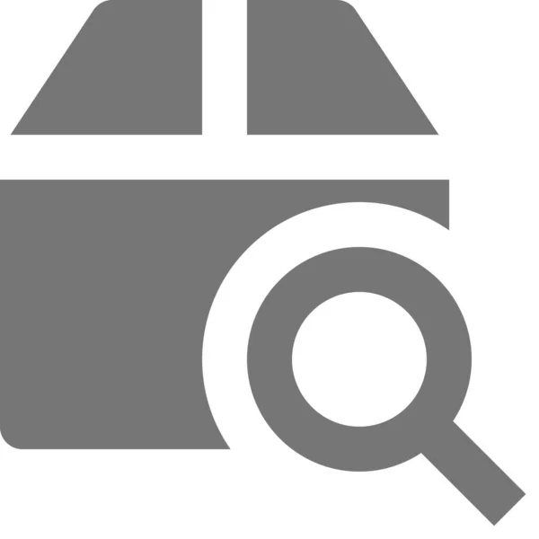 Box View Search Icon Soliden Stil — Stockvektor