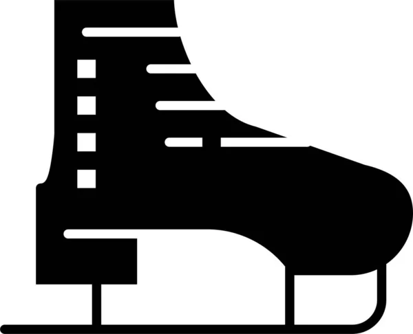 Boot Ice Skate Icon Solid Style — Stockový vektor