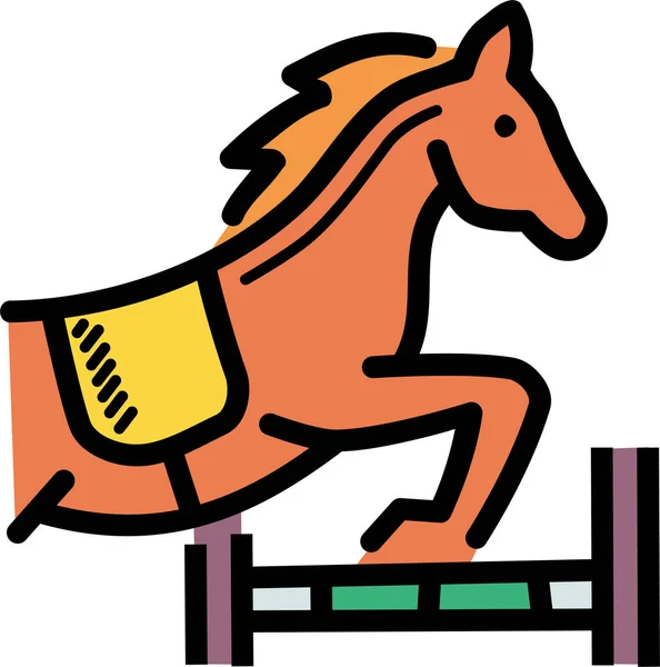 Dressage Ícone Cavalo Equestre Categoria Animal —  Vetores de Stock