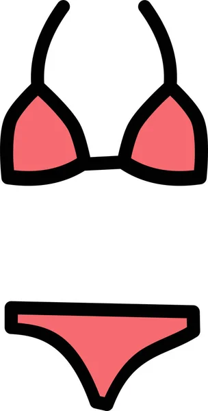Ikona Kąpieli Bikini Plażowym Stylu Wypełnionym — Wektor stockowy