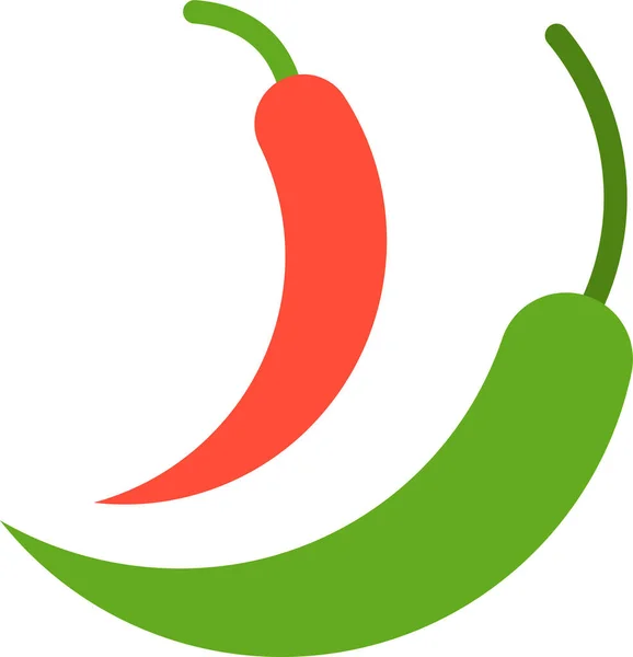 Chili Food Gesunde Ikone Flachen Stil — Stockvektor