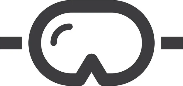 Gafas Buceo Icono Marino Estilo Sólido — Vector de stock