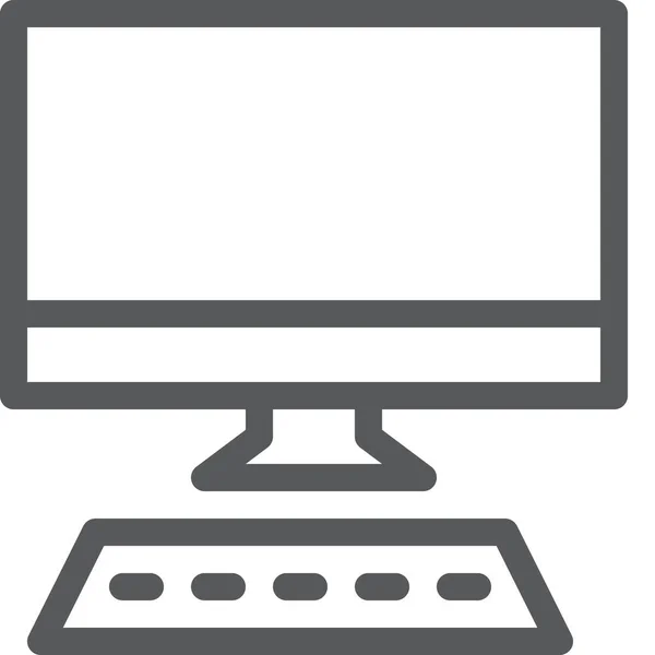 Ícone Desktop Imac Computador Estilo Esboço — Vetor de Stock
