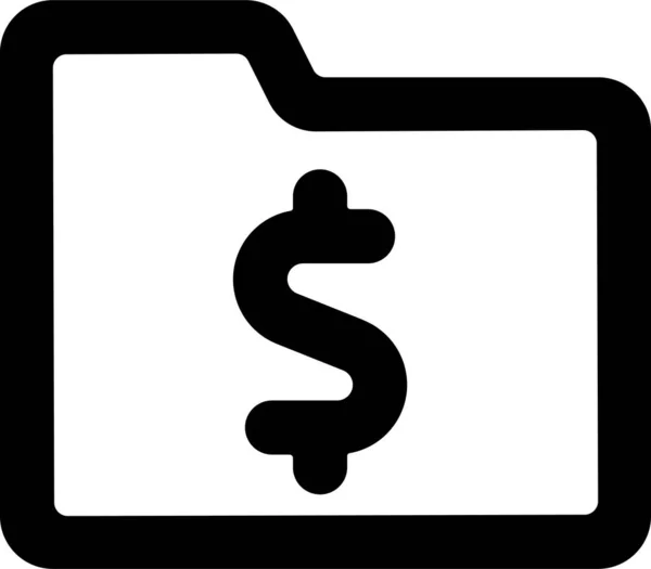 Cash Alternate Folder Icon Solid Style — Stock Vector