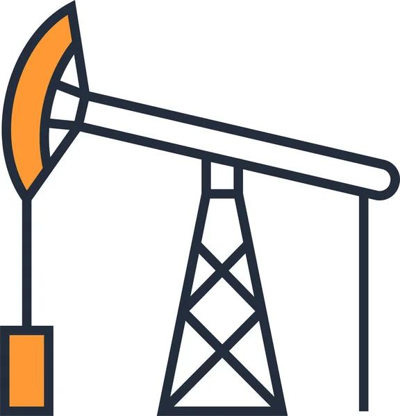 Bouwnijverheid Olie Icoon Outline Stijl — Stockvector