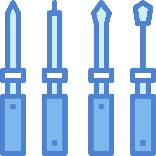 Monteur Reparatie Schroevendraaier Pictogram Gevulde Outline Stijl — Stockvector