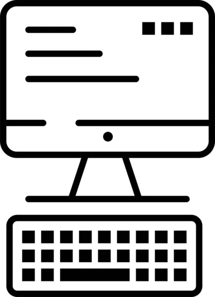 Computer Computing Toetsenbord Pictogram Omtrek Stijl — Stockvector