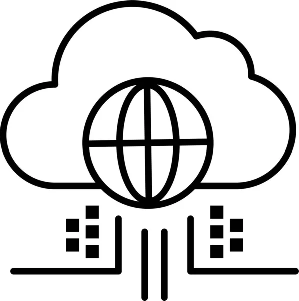 Икона Технологии Облачного Интернета — стоковый вектор