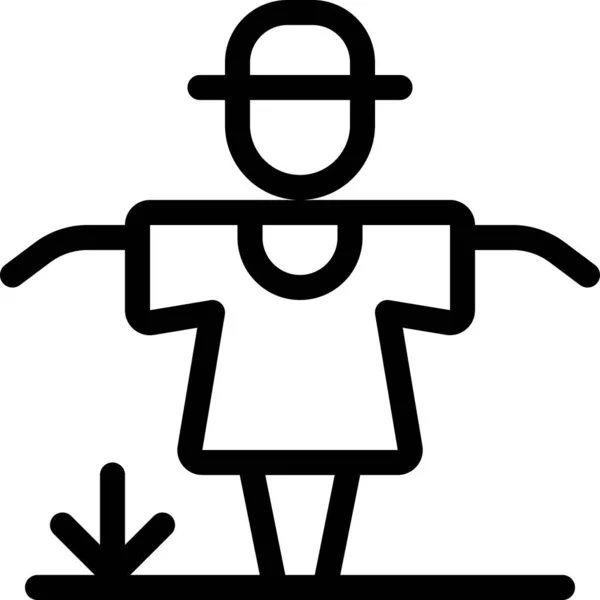 Farming Man Mannequin Icon Outline Style — Stock Vector