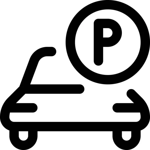 Ikona Transportu Parking Stylu Zarysu — Wektor stockowy
