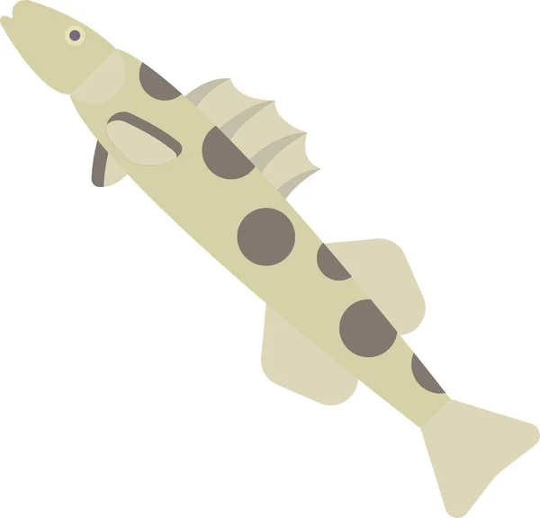 Икона Колючей Рыбы Плоском Стиле — стоковый вектор