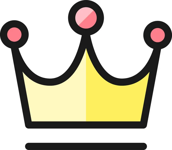 Krona Drottning Vip Ikon Fylld Kontur Stil — Stock vektor