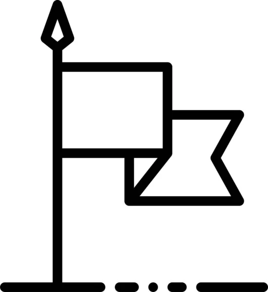 Bandera Del Ejército Icono Victoria Estilo Esquema — Vector de stock