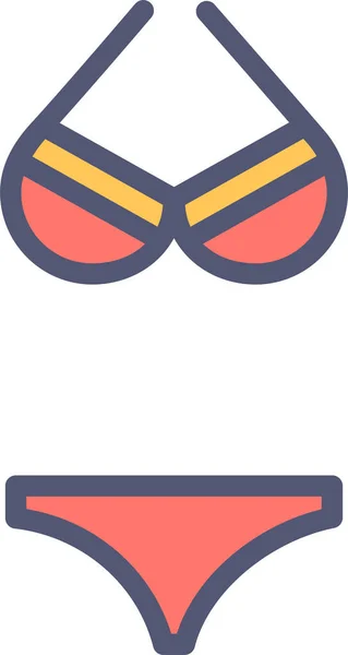 Ikona Kostium Bikini Plaży Stylu Wypełnionym — Wektor stockowy