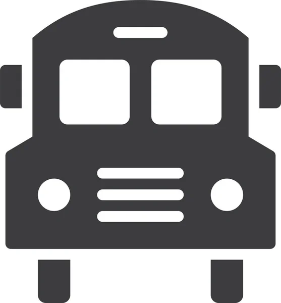 Bus School Transport Icon Solid Style — Stock Vector