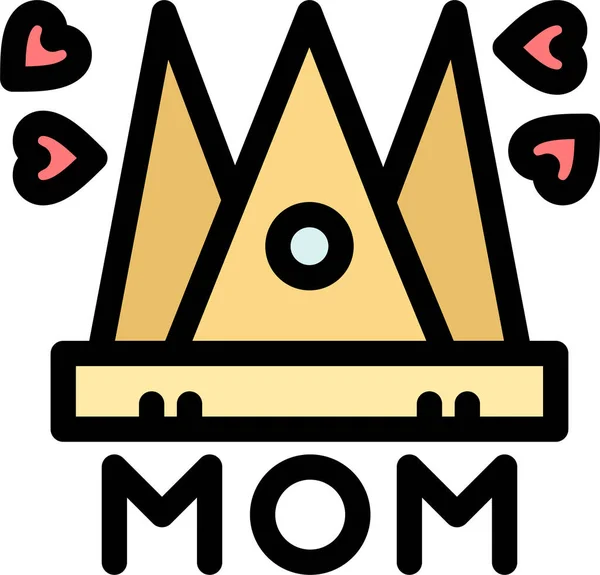 Hat Love Mom Icon Mothers Fathers Day Category — Stock Vector