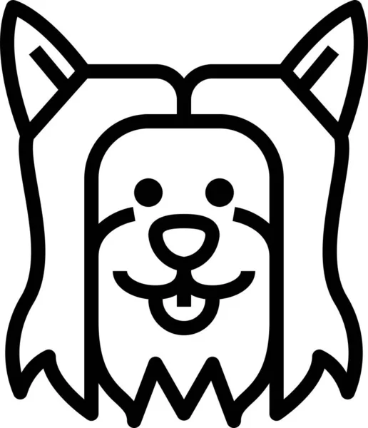 Yorkshire Terrie Dog Icon Outline Style — Stockvektor