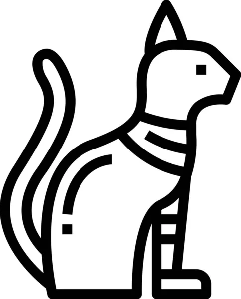 Cat Egypt Egyptian Icon Line Style — 스톡 벡터