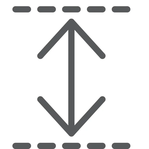 Vertikales Pfeil Symbol Umrissstil Erweitern — Stockvektor
