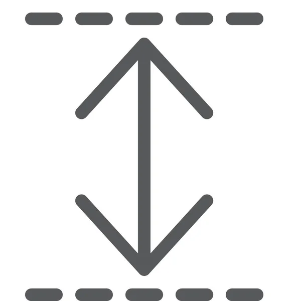 Uitbreiden Verticale Pijl Pictogram Omtrek Stijl — Stockvector