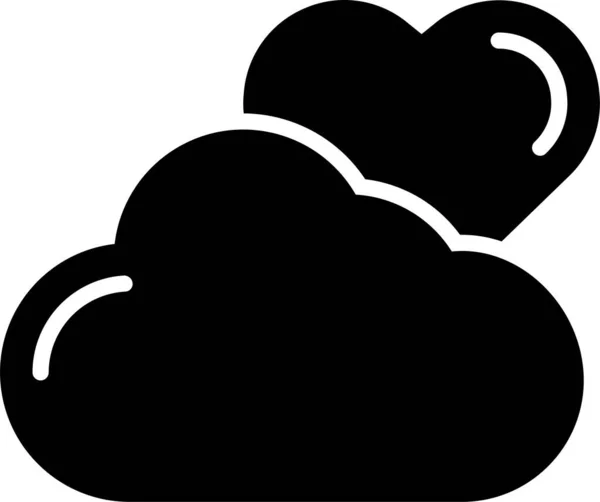 Icona Previsione Giorno Nuvola Stile Solido — Vettoriale Stock