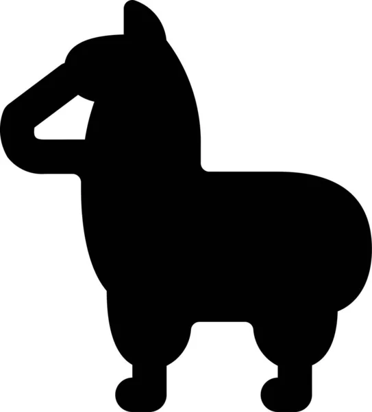 Lama Memeli Alpaka Simgesi Katı Biçimde — Stok Vektör