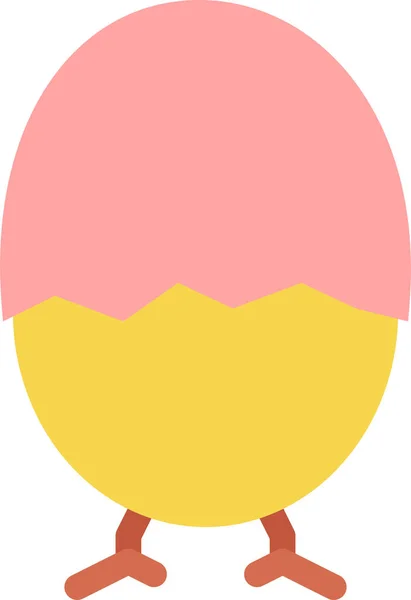 Huevo Pascua Pollo Icono Estilo Plano — Archivo Imágenes Vectoriales