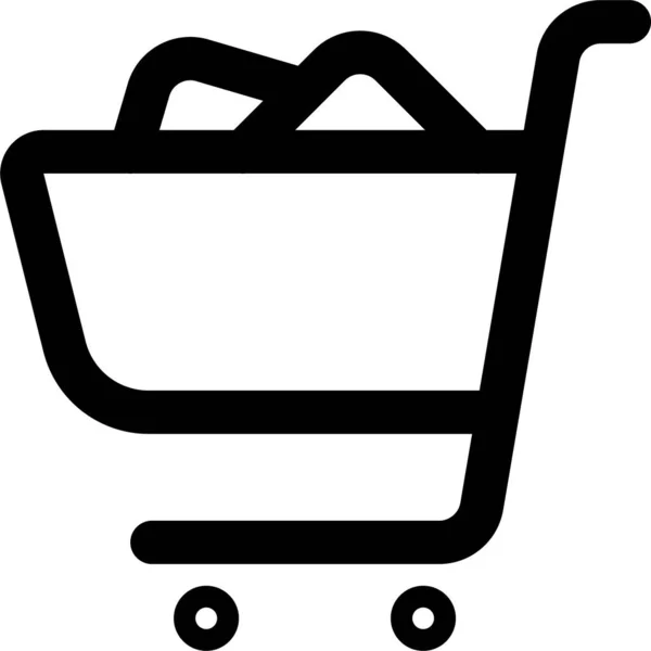 Shopping Cart Full Icon Outline Style — Stock Vector