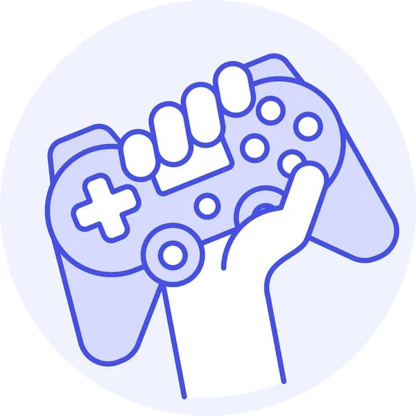 Controlador Egames Icono Del Juego Estilo Contorno Lleno — Archivo Imágenes Vectoriales