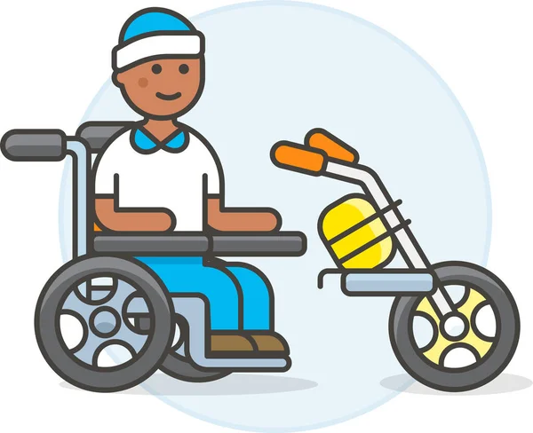 Scooter Aid Impairment Icon Filled Outline Style — Stock Vector