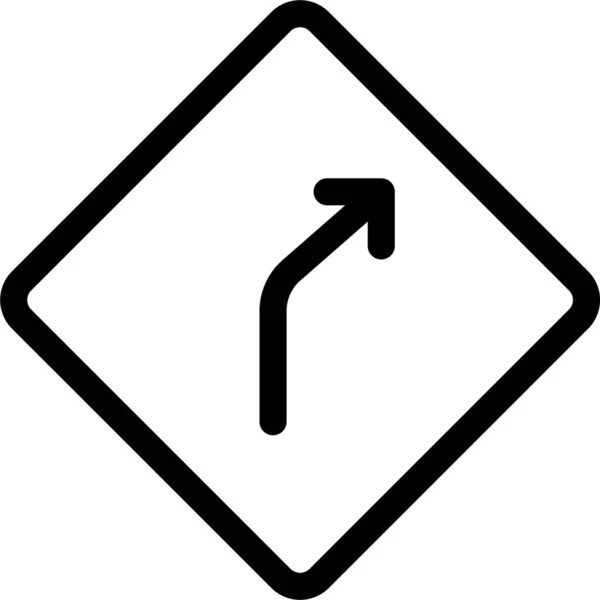 Ahead Arrow Curve Icon Outline Style — Stock Vector