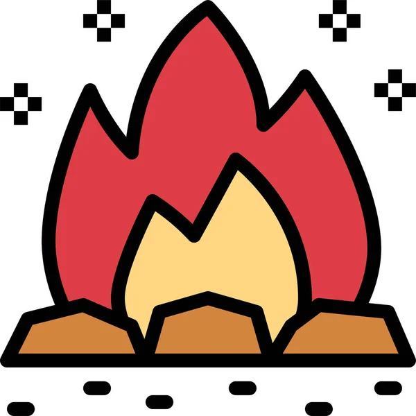 Φωτιά Φωτιά Έγκαυμα Εικονίδιο Φωτιά Στυλ Γεμάτο Περίγραμμα — Διανυσματικό Αρχείο