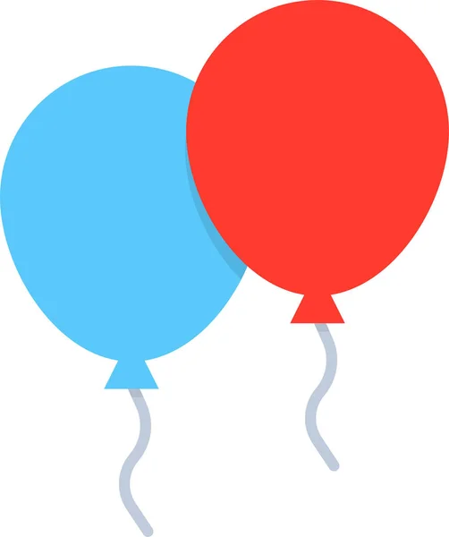 Ícone Crianças Celebração Balão Estilo Plano —  Vetores de Stock