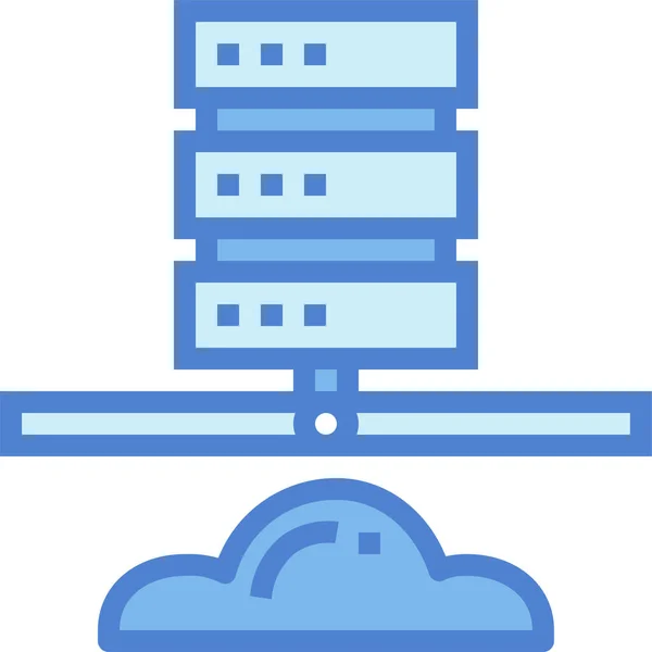Database Netwerk Server Icoon Gevulde Outline Stijl — Stockvector
