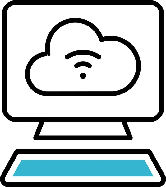 Things Cloud Computer Icon — Stock Vector