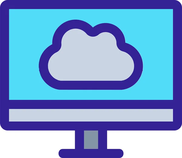 Cloud Computer Monitor Icon Der Datenanalyse Datenbank Kategorie — Stockvektor