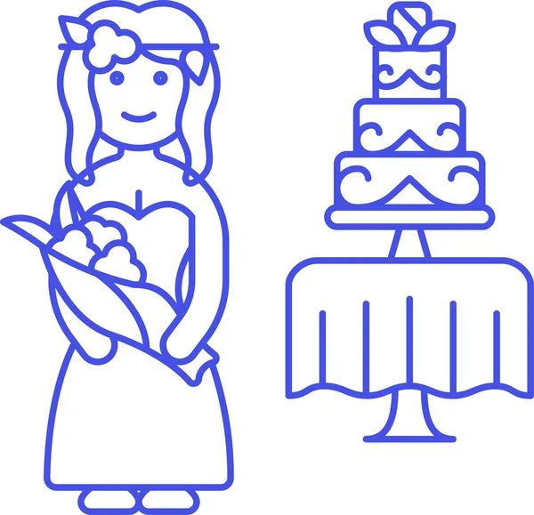Małżonek Ślub Bukiet Ikona Miłość Romans Kategorii — Wektor stockowy