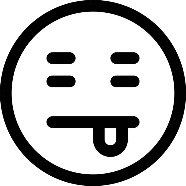 Smiley Língua Furar Ícone Estilo Esboço — Vetor de Stock