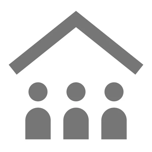Group Home User Icon Outline Style — Stockvektor