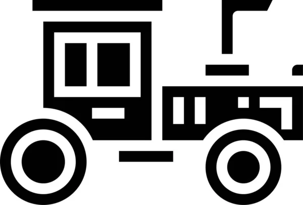 Icône Transport Tracteur Agricole Dans Style Solide — Image vectorielle