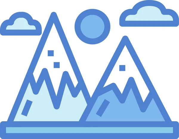 Holidays Landscape Mountain Icon Tourism Hotels Hospitality Category — ストックベクタ