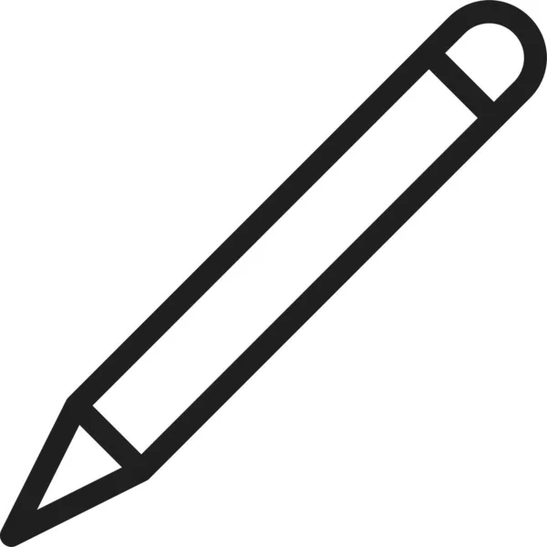 教育工学鉛筆のアイコンをアウトラインスタイルで — ストックベクタ