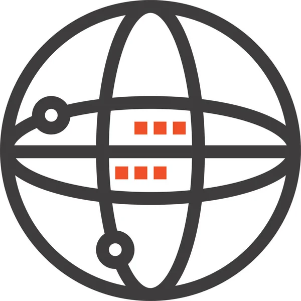 Computing Globe Internet Icon Outline Style — Stock Vector