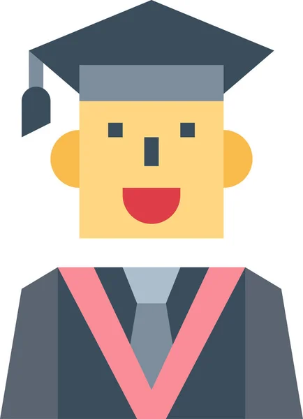 Educación Graduado Icono Educación Escuela Aprendizaje Categoría — Vector de stock