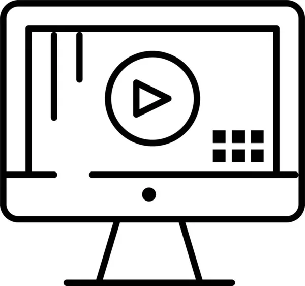 Computer Monitor Music Icon — Stock Vector